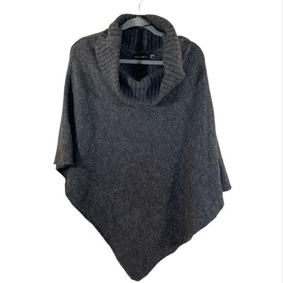 Ivanka Trump Wool Blend Cowl Neck Poncho In Solid Grey Size Small - Picture 1 of 8